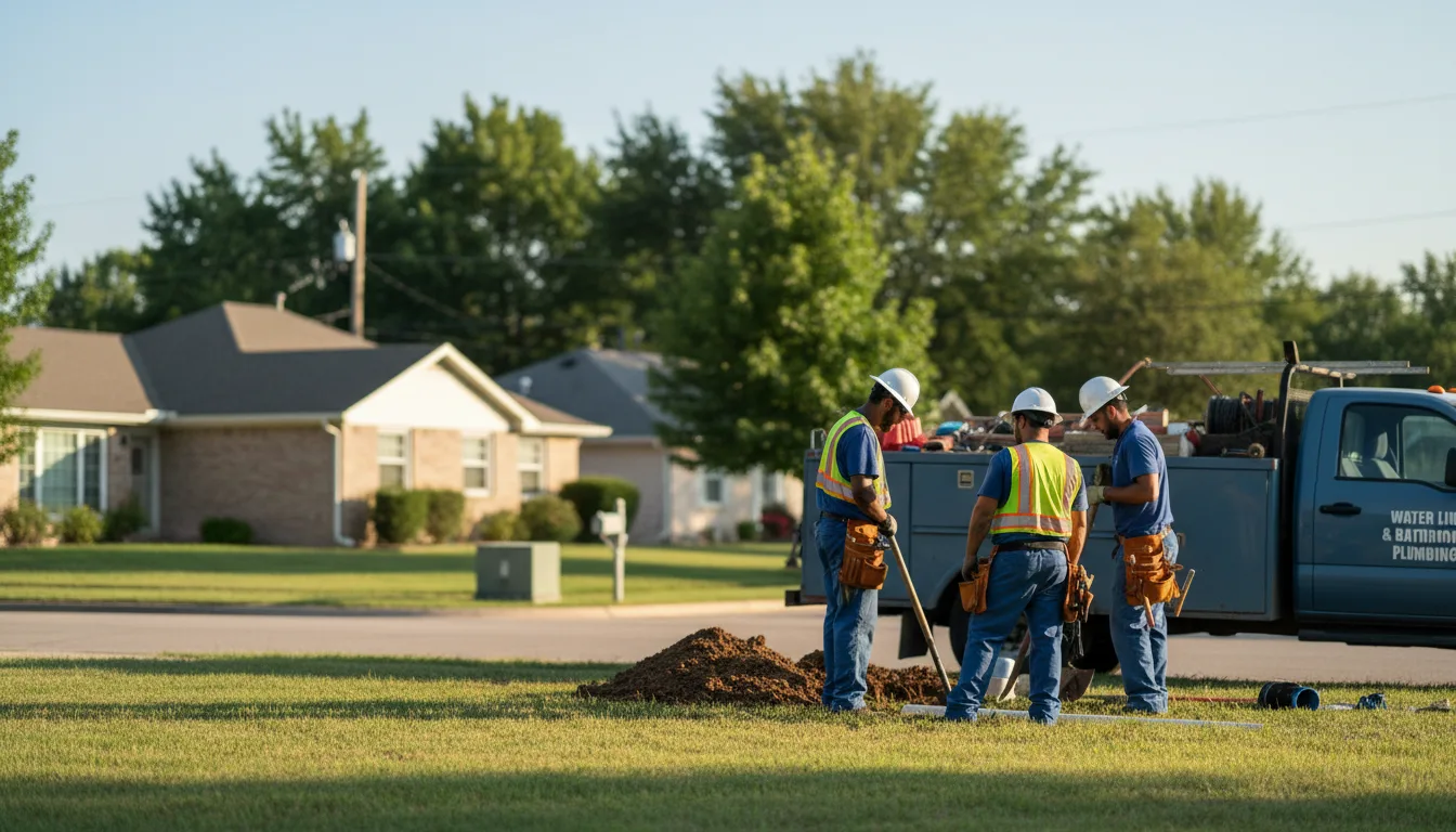 Residential water line and bathroom plumbing service in Hughes, AR